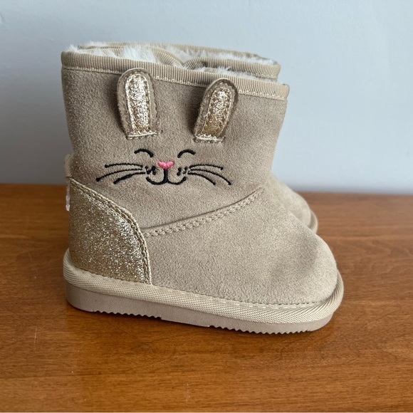 Joe Fresh Boots with Bunnies Size 5 Toddler Lined Sparkly - Picture 1 of 6